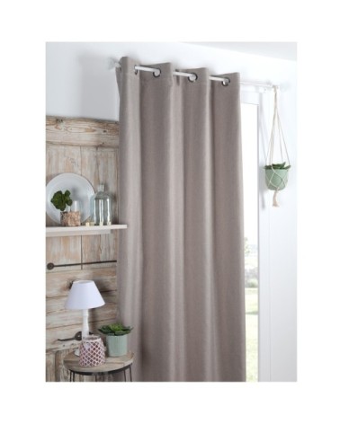 Rideau occultant uni tramé polyester lin 260 x 140