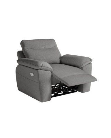 Fauteuil de relaxation électrique en tissu - gris