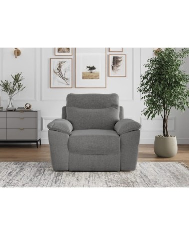 Fauteuil de relaxation électrique en tissu - gris
