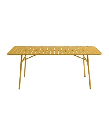 Table de jardin acier jaune moutarde