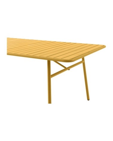 Table de jardin acier jaune moutarde