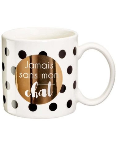 Mug cadeau jamais sans mon chat