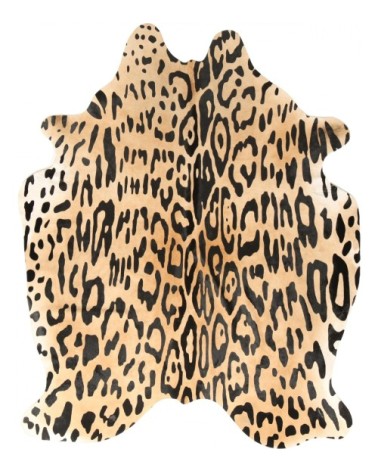 Tapis peau de vache jaune et noir 220x180