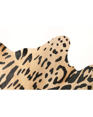 Tapis peau de vache jaune et noir 220x180
