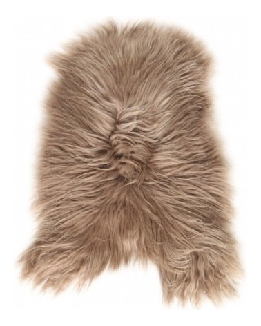 Descente de lit peau de mouton marron 90x60