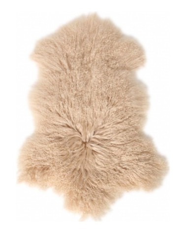 Descente de lit peau dagneau beige 100x70