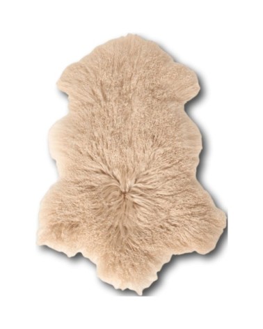 Descente de lit peau dagneau beige 100x70