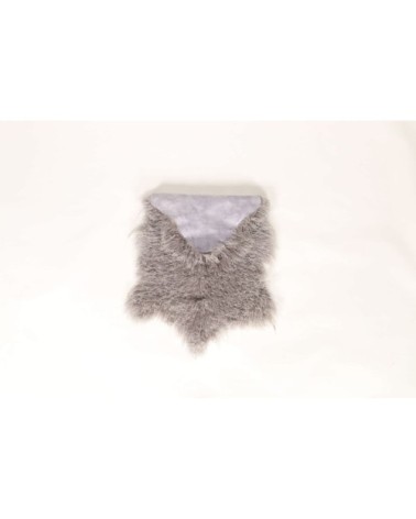 Descente de lit peau dagneau gris 100x70