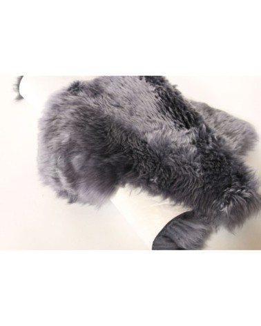 Descente de lit peau de mouton gris 100x70