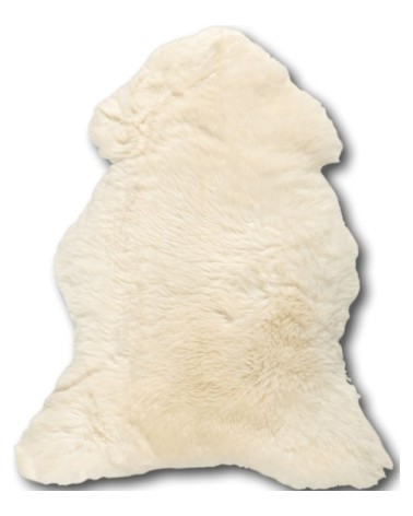 Descente de lit peau de mouton blanc 100x70
