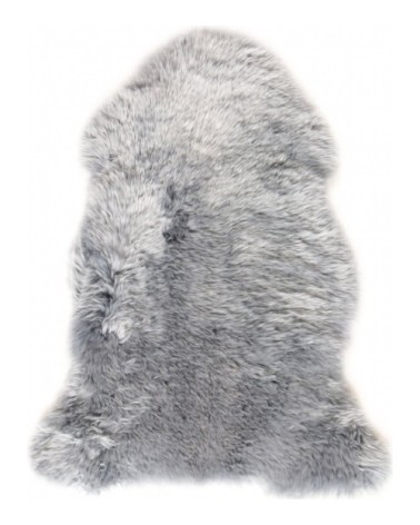 Descente de lit peau de mouton gris 100x70