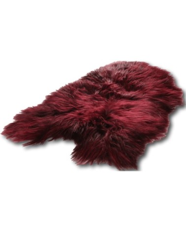 Descente de lit peau de mouton rouge 90x60