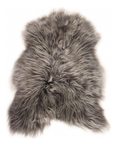 Descente de lit peau de mouton argent 90x60