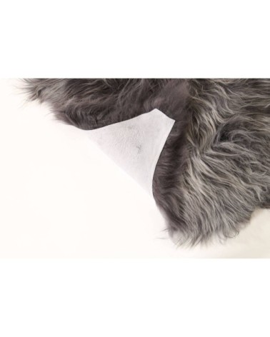 Descente de lit peau de mouton argent 90x60