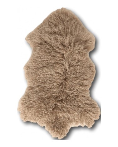 Descente de lit peau dagneau marron 100x70