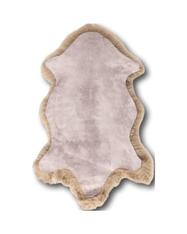 Descente de lit peau dagneau marron 100x70