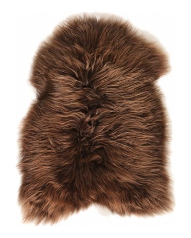 Descente de lit peau de mouton marron 90x60