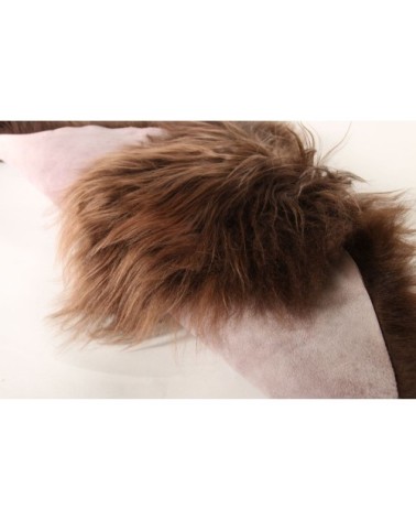 Descente de lit peau de mouton marron 90x60