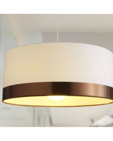 Suspension cylindre textile blanc D48cm