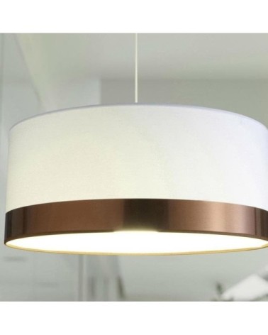 Suspension cylindre textile blanc D48cm