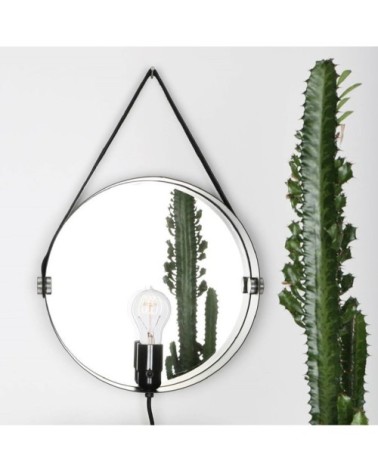 Applique miroir argent D35cm