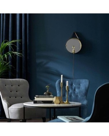 Applique miroir argent D35cm