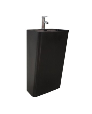 Lavabo colonne en céramique noire 46 x 85 x 34 cm