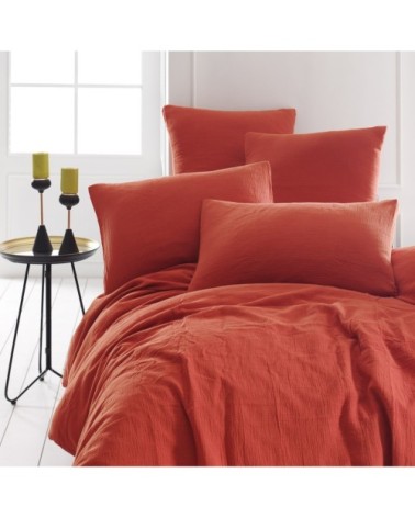 Housse de couette en gaze de coton terracota 260x240 cm
