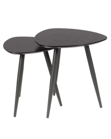 Bouts de canapé gigognes noirs  (Set de 2)