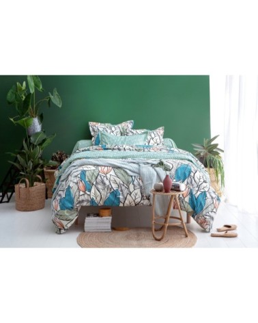 Drap-housse 160x200 en coton vert