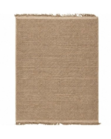 Tapis en jute naturel artisanal beige avec franges 160x230