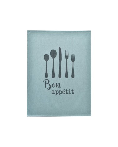 Lot de 6 torchons et essuie-mains bleu en coton 50x70