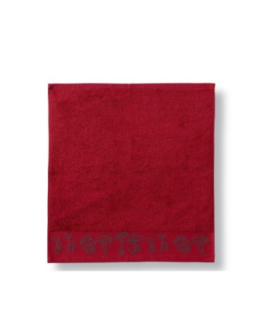 Essuie-mains rouge en coton 50x50