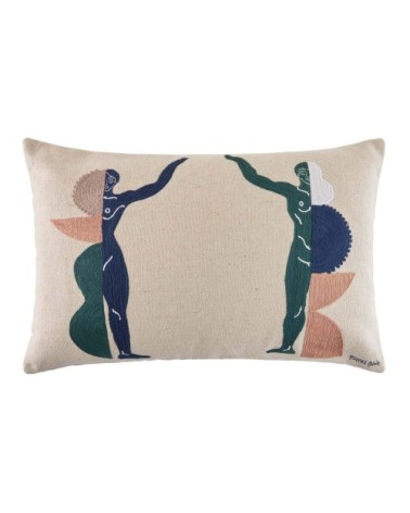 Housse de coussin en Coton Marine et naturel 45x70 cm
