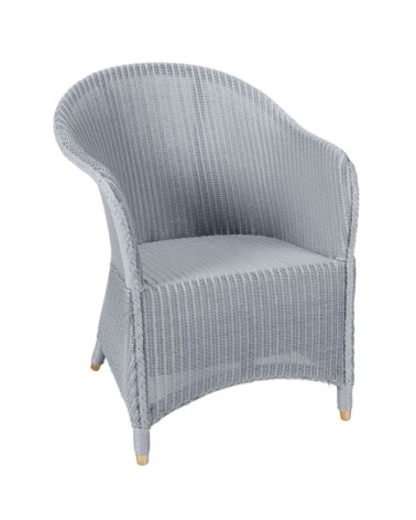 Fauteuil en Lloyd Loom laqué bleu gris