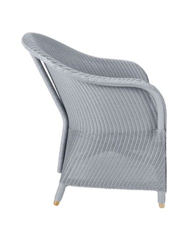 Fauteuil en Lloyd Loom laqué bleu gris