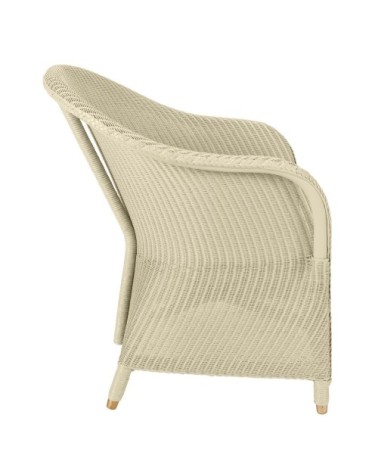 Fauteuil en Lloyd Loom laqué blanc cassé