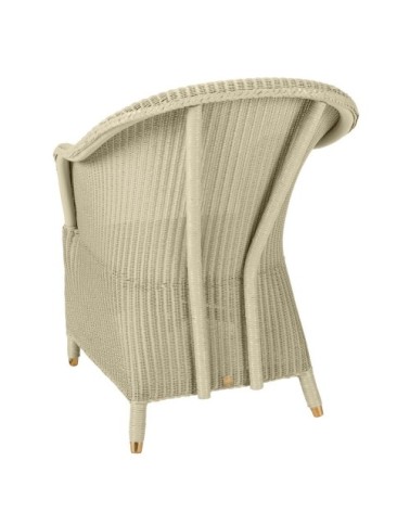 Fauteuil en Lloyd Loom laqué blanc cassé