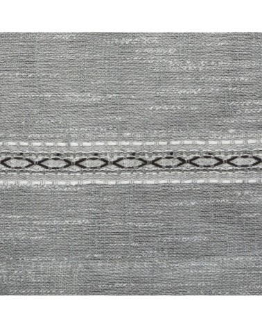 Voilage avec lignes ajourées polyester gris 240 x 140