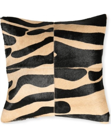 Coussin en cuir style zèbre 45x45