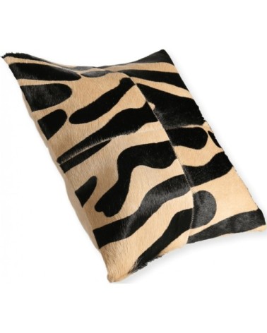 Coussin en cuir style zèbre 45x45