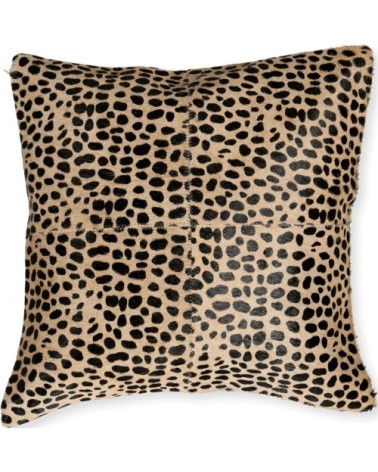 Coussin en cuir style guépard 45x45