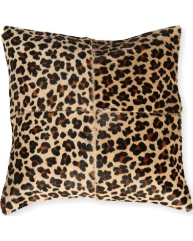 Coussin en cuir style léopard 45x45