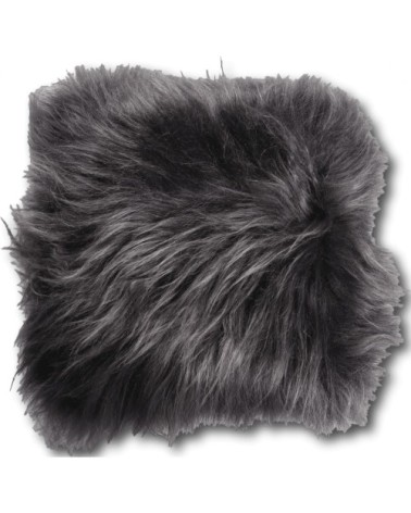 Coussin peau de mouton gris 35x35