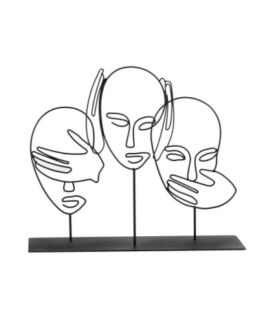 Statuette filaire en métal noir H25