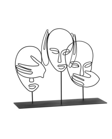 Statuette filaire en métal noir H25