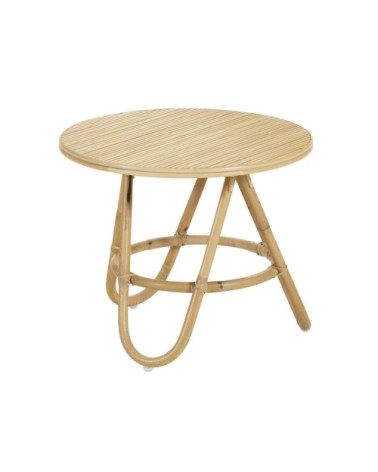 Table basse en rotin gigogne marron