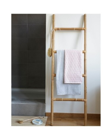 Porte-serviette échelle en rotin beige