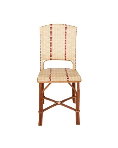 Chaise en rotin et résine beige foncé