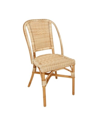 Chaise en rotin et résine beige clair